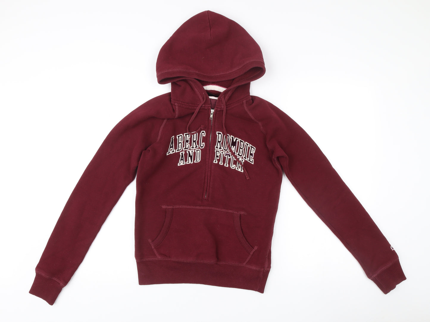 Abercrombie Women’s Burgundy Hoodie Medium Full Zip Cotton Blend