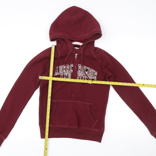 Abercrombie Women’s Burgundy Hoodie Medium Full Zip Cotton Blend