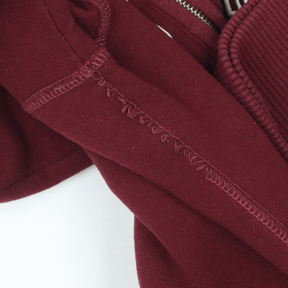 Abercrombie Women’s Burgundy Hoodie Medium Full Zip Cotton Blend