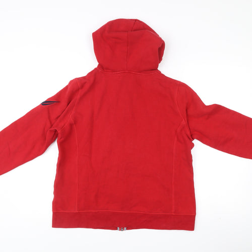 Nautica Women’s Red Full Zip Hoodie XL Cotton Blend Logo