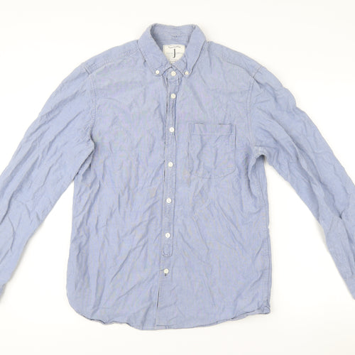 Jasper Conran Men’s Blue Cotton Button-Up Shirt M Regular Fit