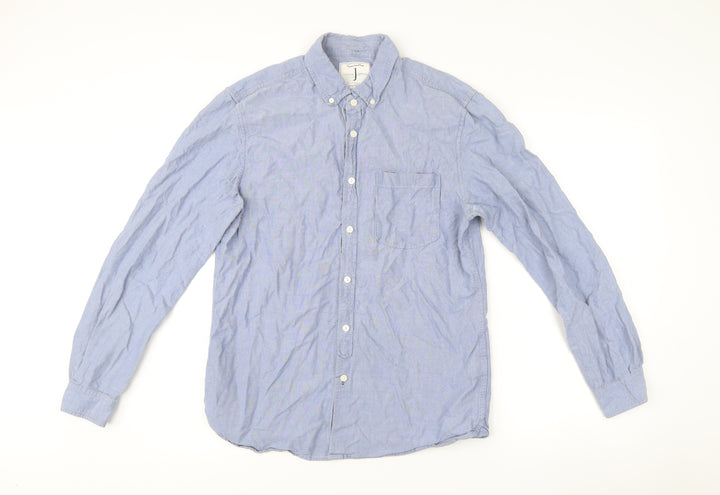 Jasper Conran Men’s Blue Cotton Button-Up Shirt M Regular Fit