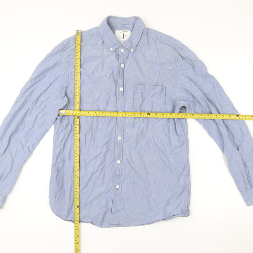 Jasper Conran Men’s Blue Cotton Button-Up Shirt M Regular Fit