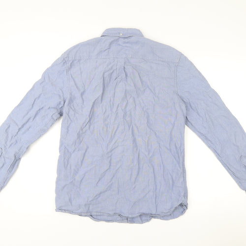 Jasper Conran Men’s Blue Cotton Button-Up Shirt M Regular Fit
