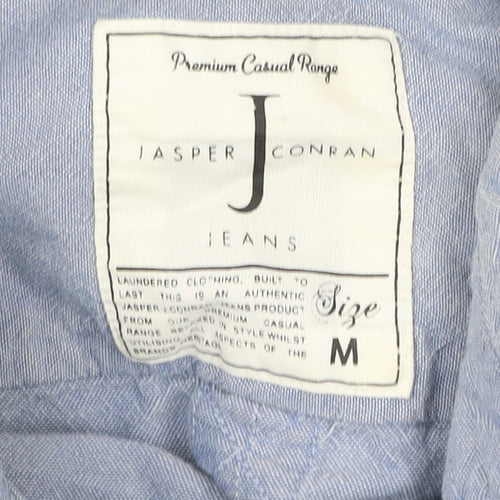 Jasper Conran Men’s Blue Cotton Button-Up Shirt M Regular Fit
