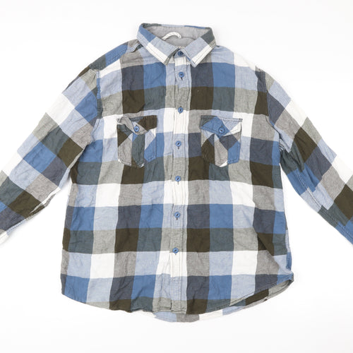 Mossimo Supply Co Men’s Blue Checked Cotton Button-Up Shirt L