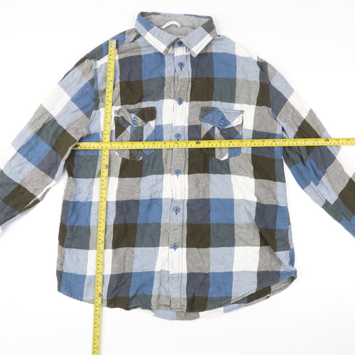 Mossimo Supply Co Men’s Blue Checked Cotton Button-Up Shirt L