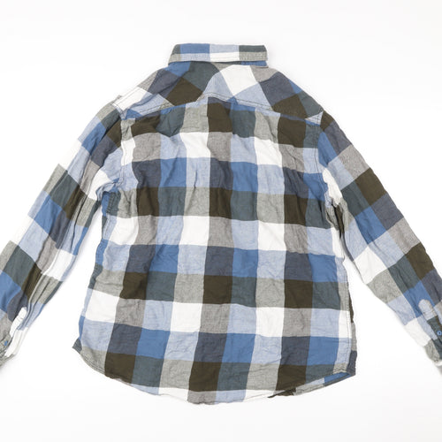 Mossimo Supply Co Men’s Blue Checked Cotton Button-Up Shirt L