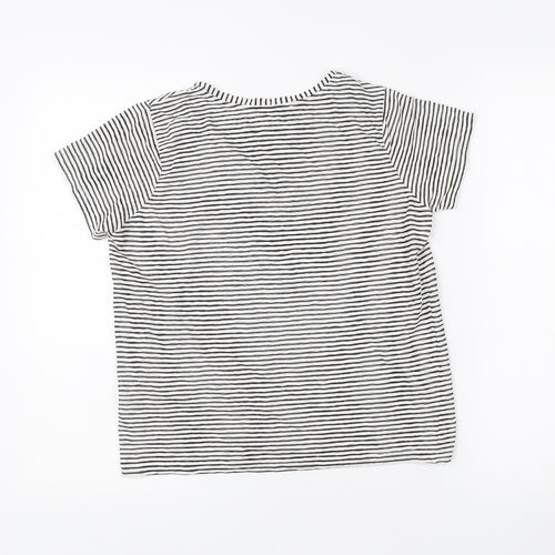 Mint Velvet Women’s Black White Striped Bee Embroidered T-Shirt XS