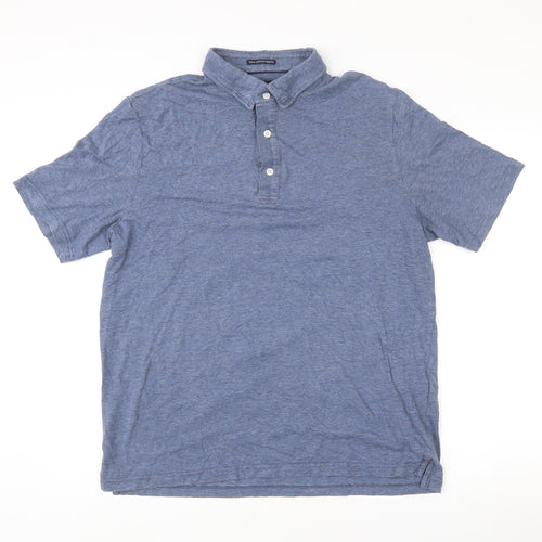 JACHS New York Men's Blue Cotton Blend Polo Shirt Size L