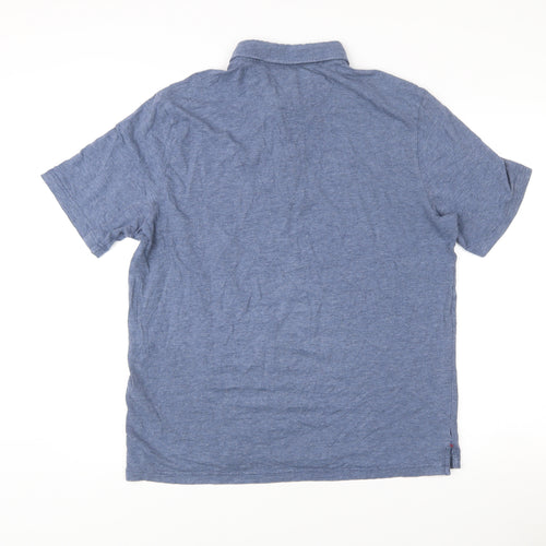JACHS New York Men's Blue Cotton Blend Polo Shirt Size L