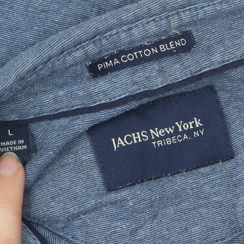 JACHS New York Men's Blue Cotton Blend Polo Shirt Size L