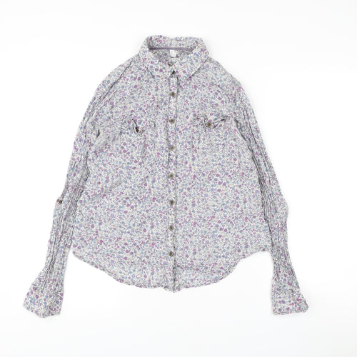 Marks and Spencer Womens Multicoloured Floral Button-Up Shirt UK 10
