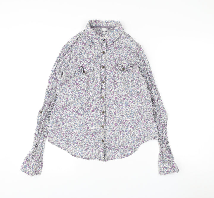 Marks and Spencer Womens Multicoloured Floral Button-Up Shirt UK 10