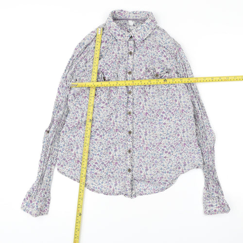 Marks and Spencer Womens Multicoloured Floral Button-Up Shirt UK 10