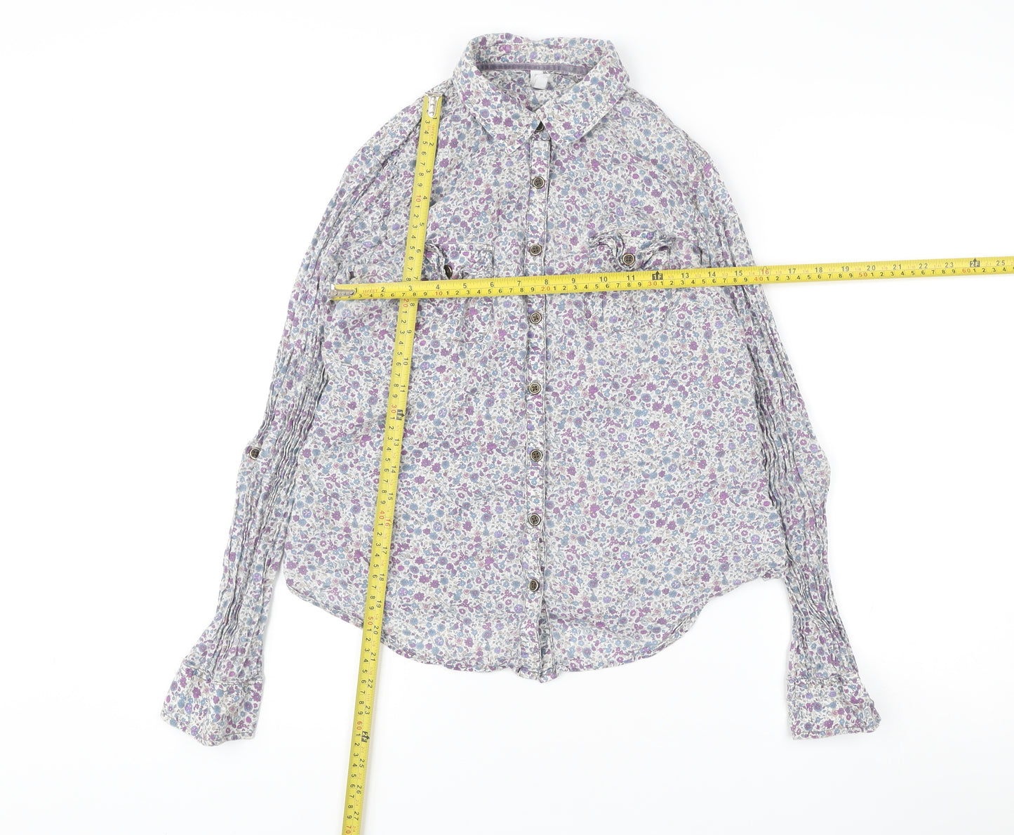 Marks and Spencer Womens Multicoloured Floral Button-Up Shirt UK 10