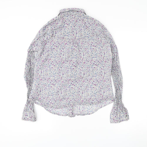 Marks and Spencer Womens Multicoloured Floral Button-Up Shirt UK 10