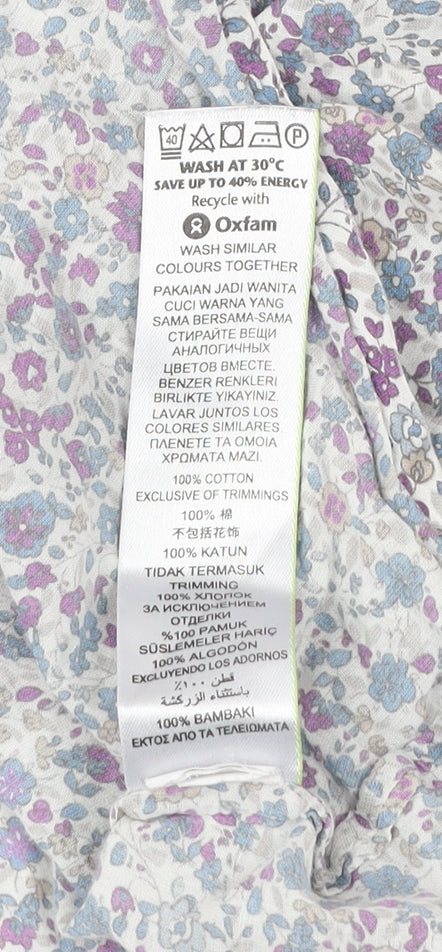 Marks and Spencer Womens Multicoloured Floral Button-Up Shirt UK 10