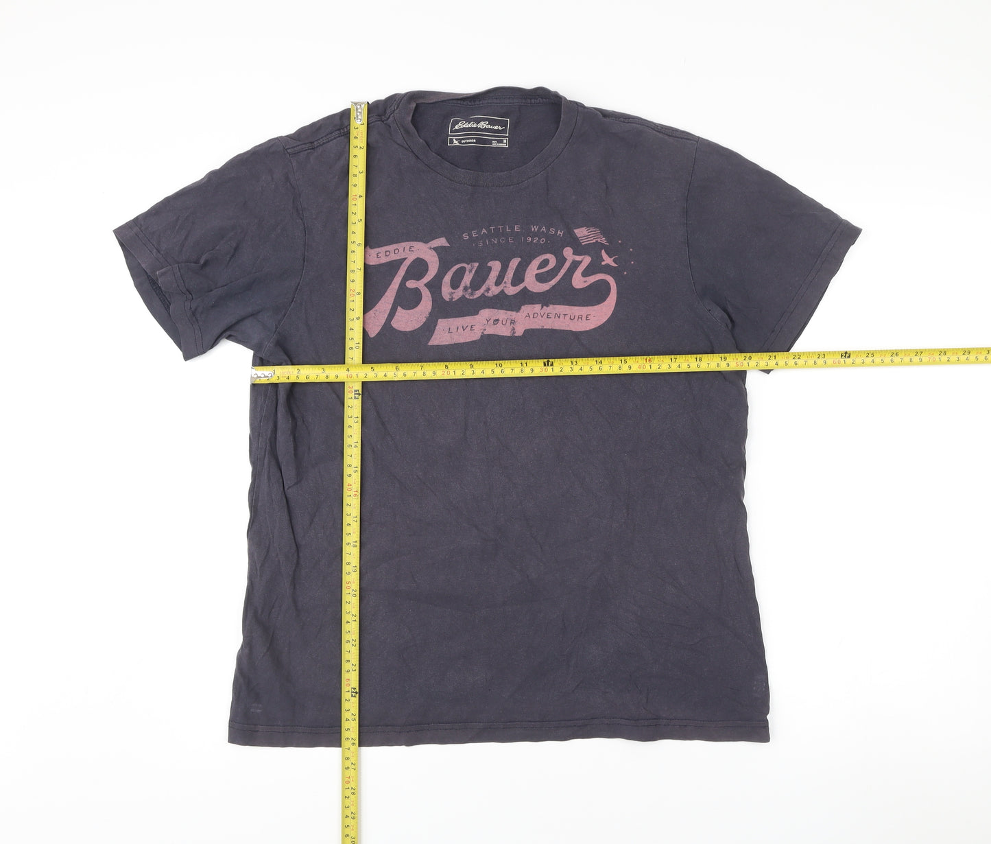 Eddie Bauer Mens Black Graphic Outdoor Cotton T-Shirt Size M