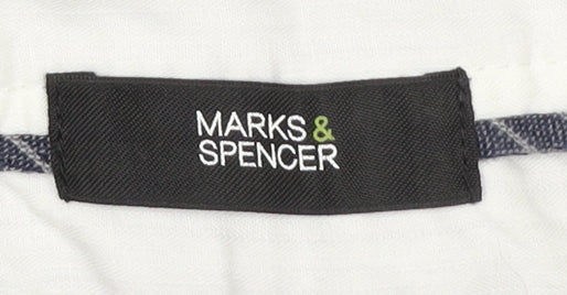 Marks and Spencer Women’s Blue Striped Linen Blend Trousers Size 20