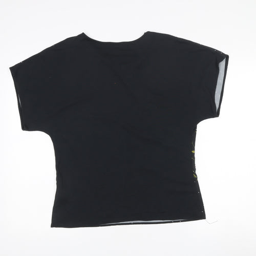 Marks and Spencer Per Una Women’s Black Floral Polka Dot Short Sleeve T-Shirt Size 10