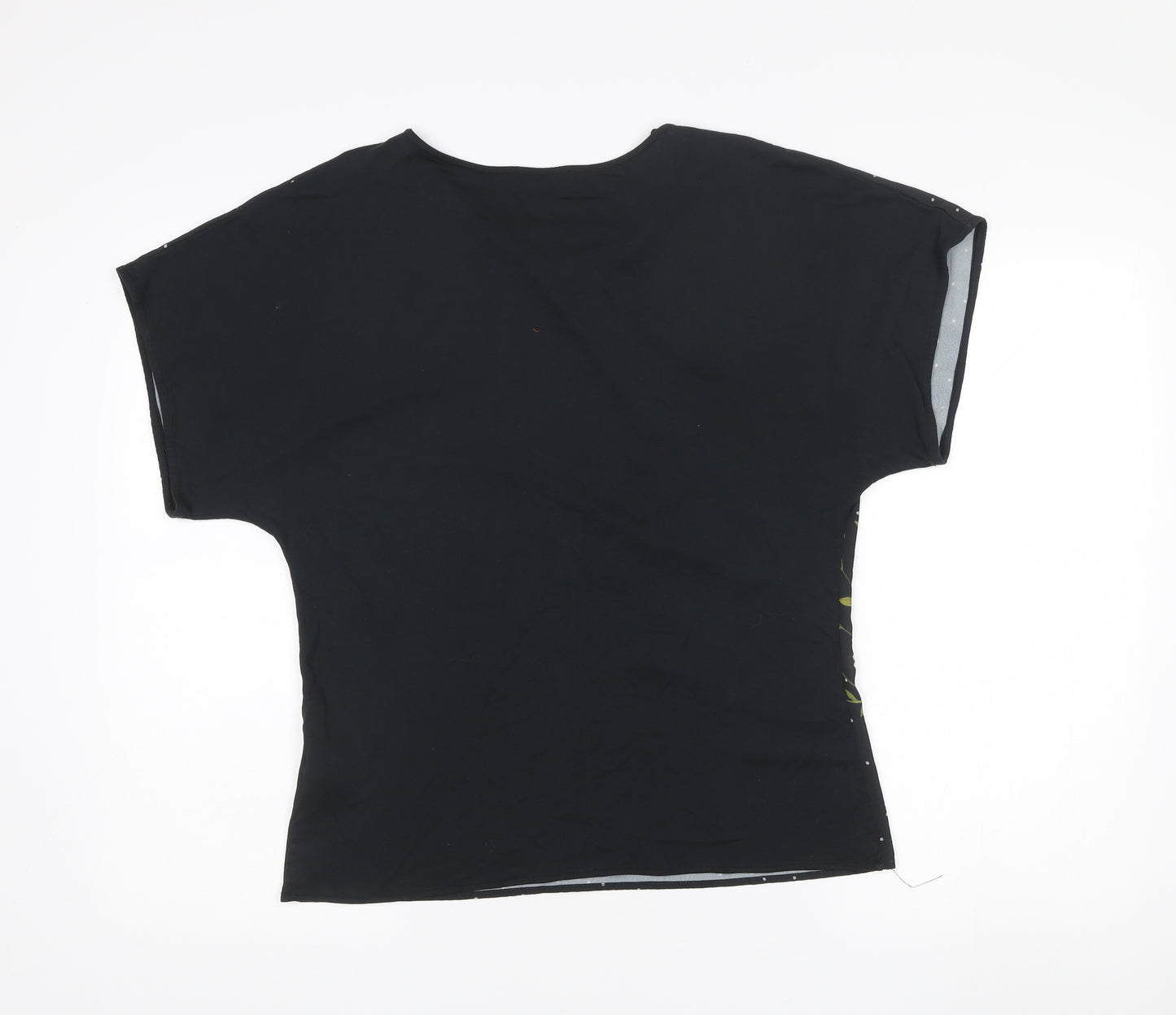 Marks and Spencer Per Una Women’s Black Floral Polka Dot Short Sleeve T-Shirt Size 10