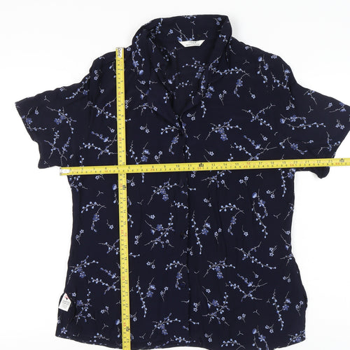 Marks & Spencer Women’s Blue Floral Button-Up Viscose Shirt UK 18