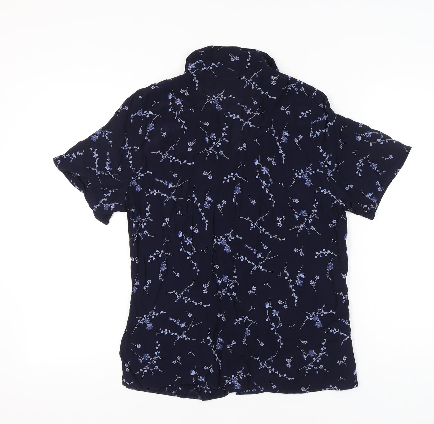 Marks & Spencer Women’s Blue Floral Button-Up Viscose Shirt UK 18
