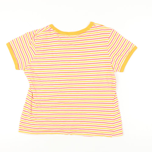 Brave Soul Womens Multicoloured Striped T-Shirt Size L Cotton