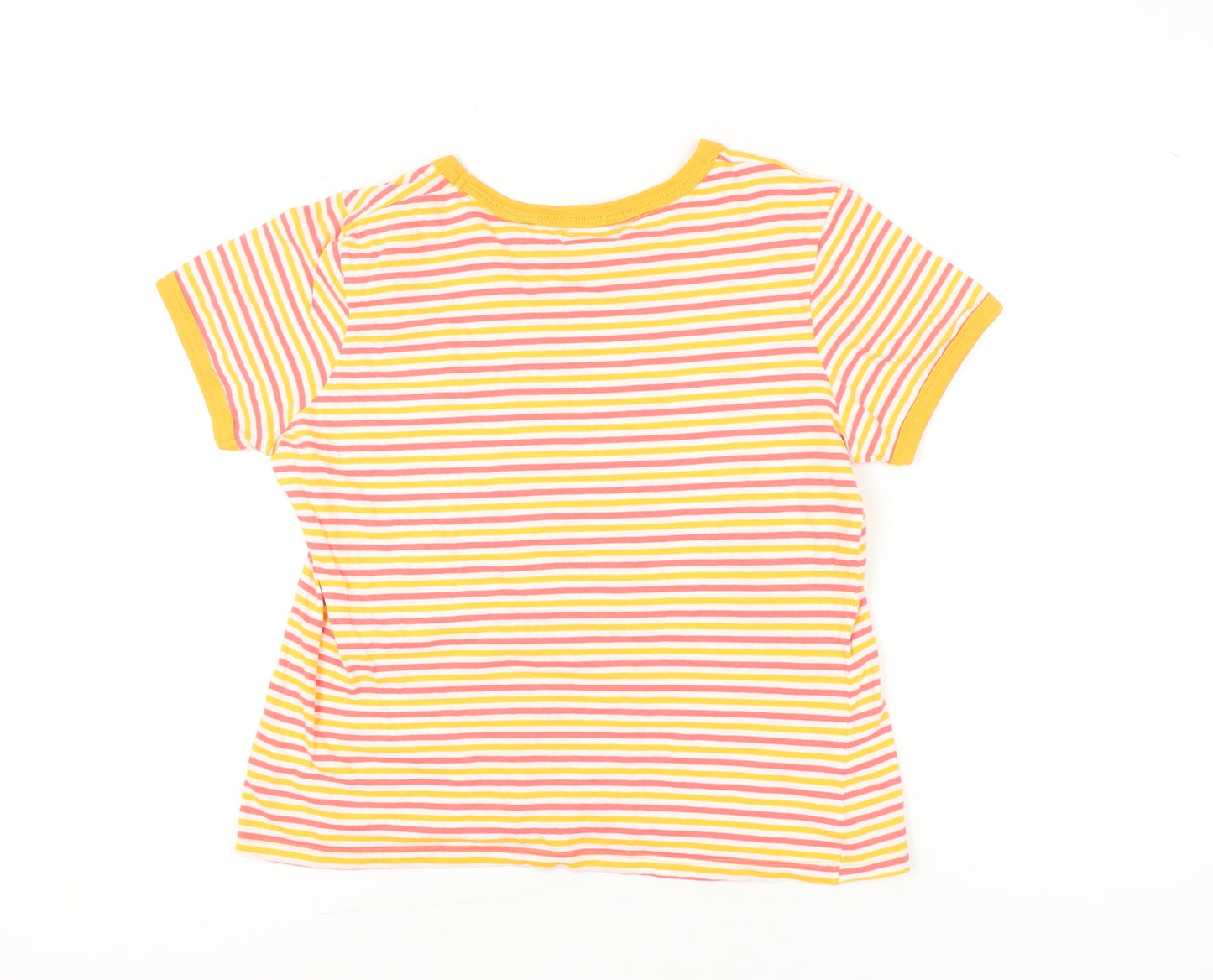 Brave Soul Womens Multicoloured Striped T-Shirt Size L Cotton