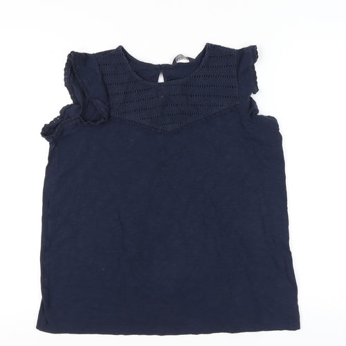 Marks and Spencer Women’s Blue Size 14 Cotton Sleeveless Blouse