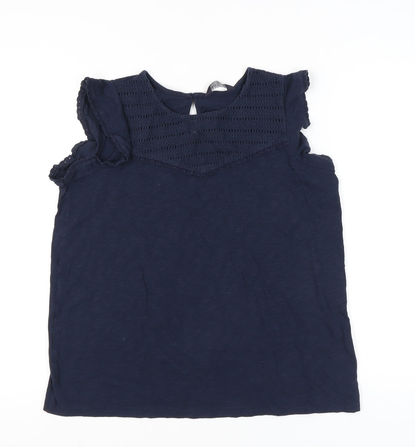 Marks and Spencer Women’s Blue Size 14 Cotton Sleeveless Blouse