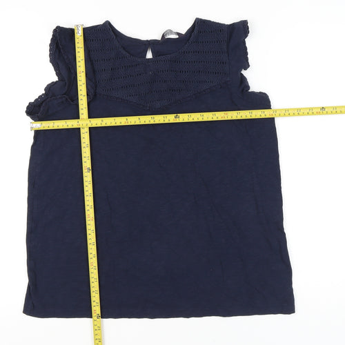 Marks and Spencer Women’s Blue Size 14 Cotton Sleeveless Blouse