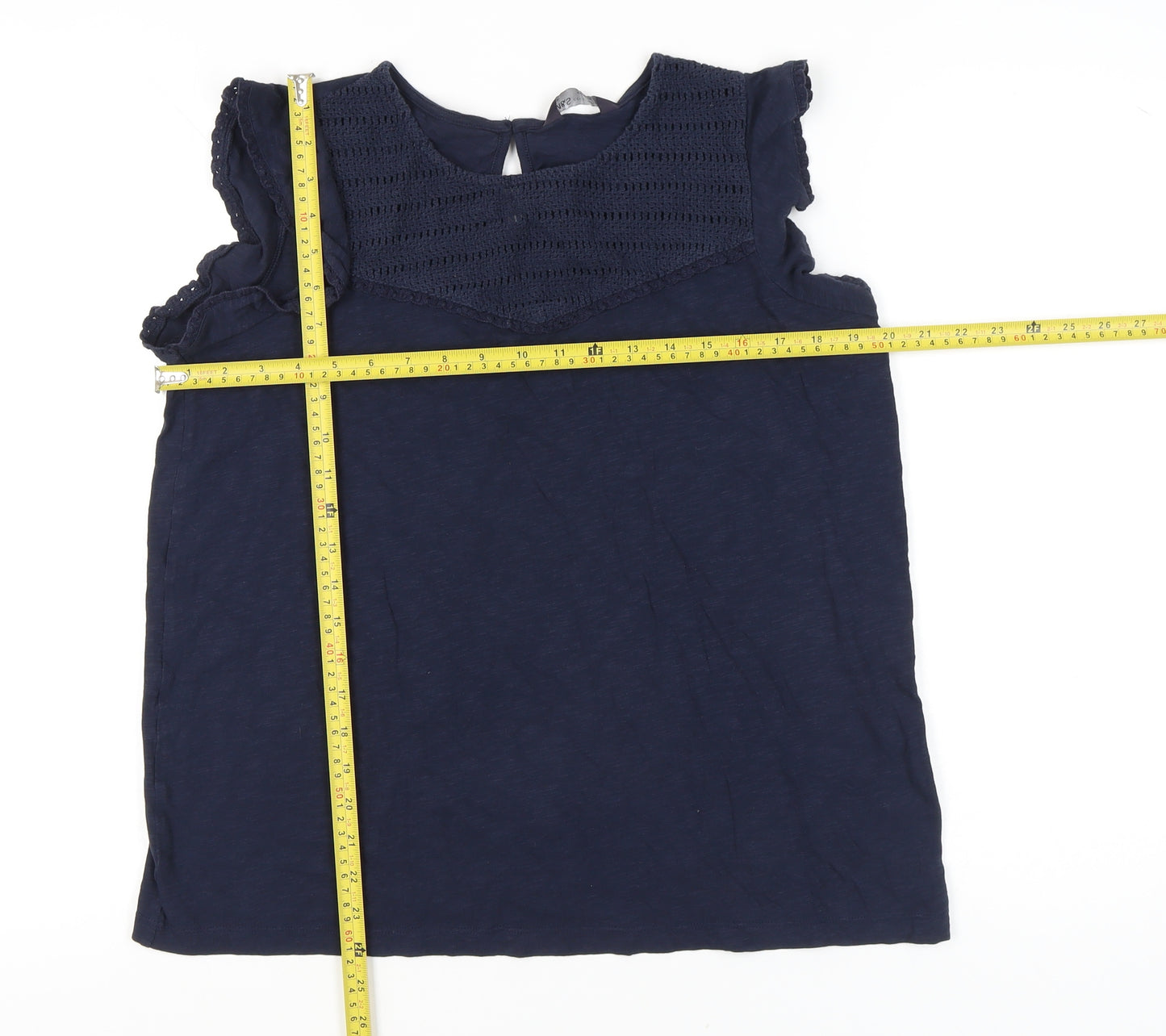 Marks and Spencer Women’s Blue Size 14 Cotton Sleeveless Blouse