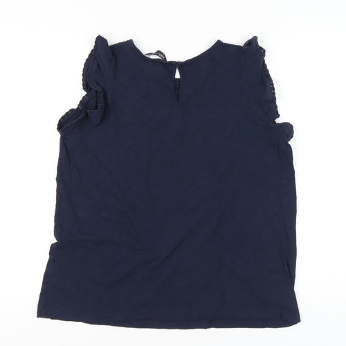 Marks and Spencer Women’s Blue Size 14 Cotton Sleeveless Blouse