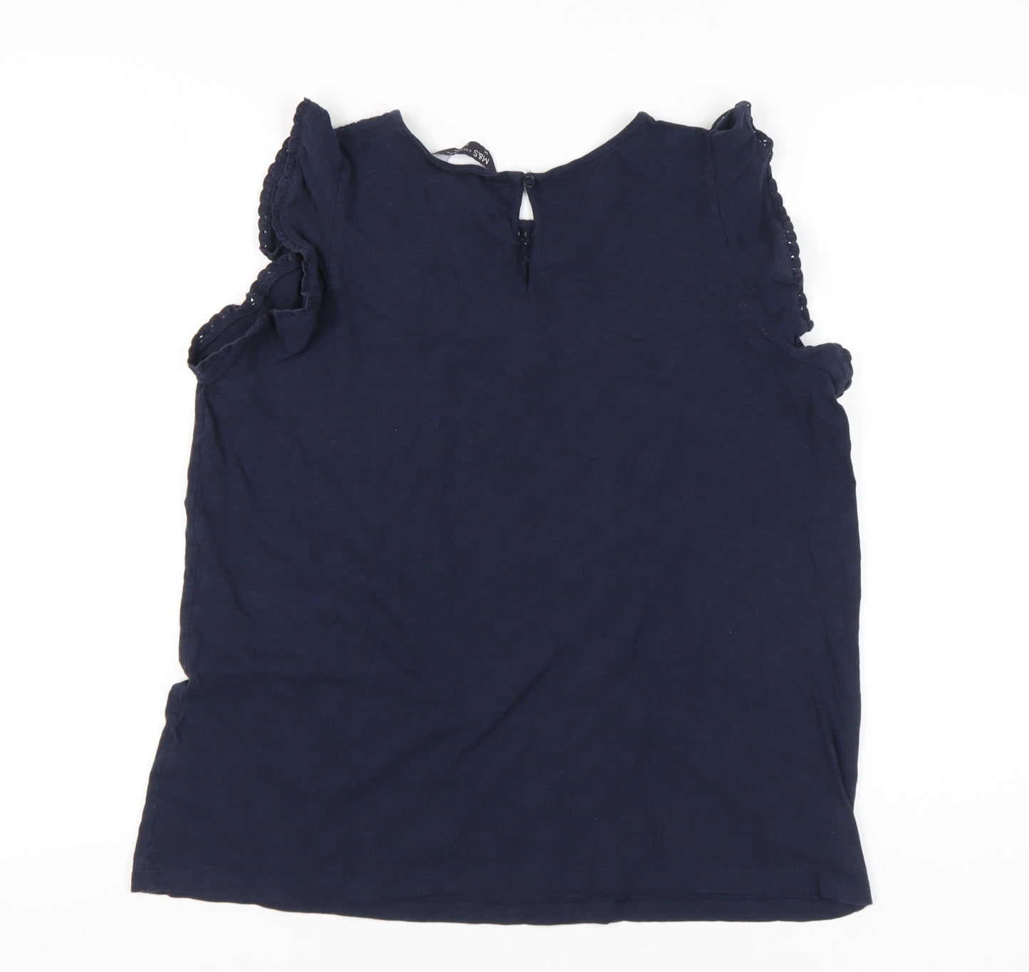 Marks and Spencer Women’s Blue Size 14 Cotton Sleeveless Blouse