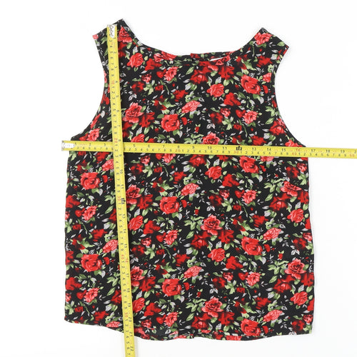 New Look Womens Floral Tank Top Size 8 Multicoloured Sleeveless Camisole
