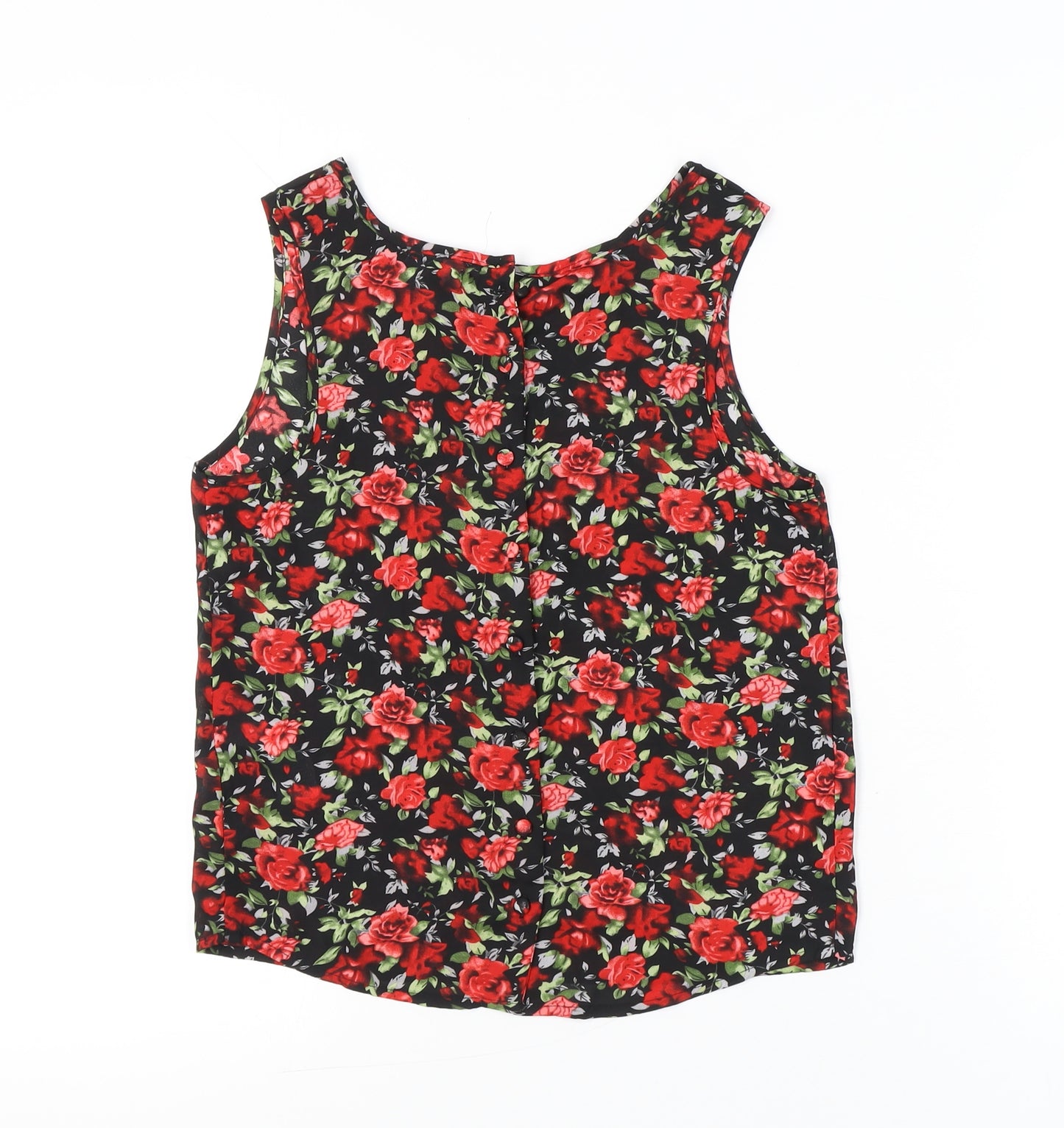 New Look Womens Floral Tank Top Size 8 Multicoloured Sleeveless Camisole