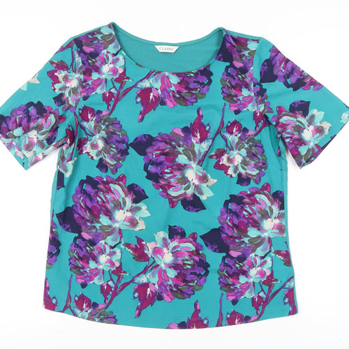 Marks and Spencer Womens Multicoloured Floral Jersey T-Shirt Size 12