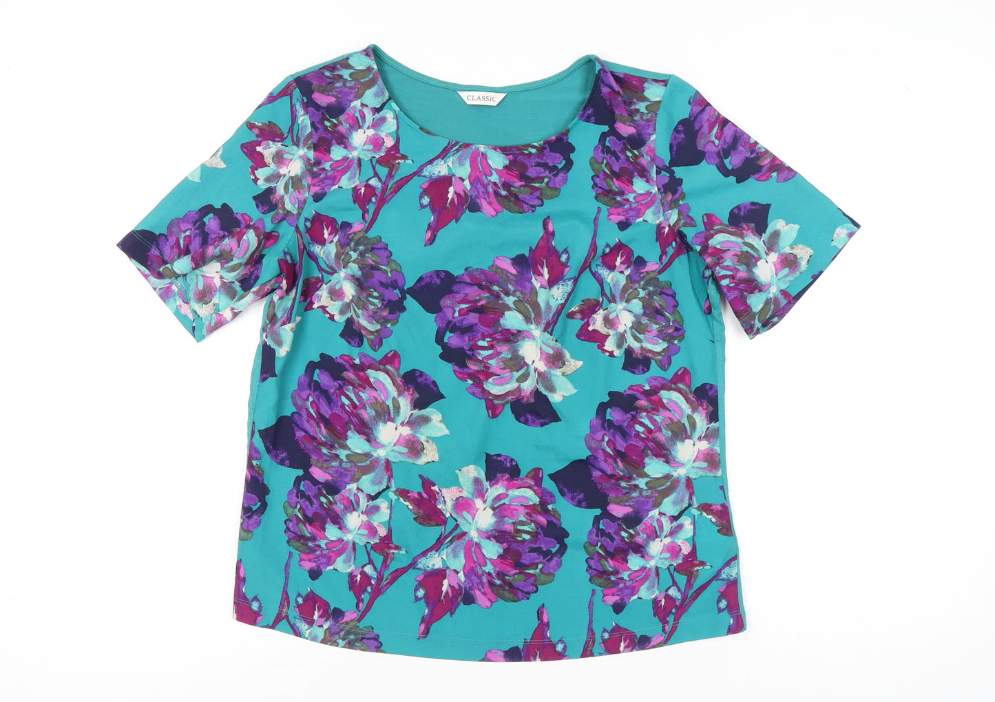 Marks and Spencer Womens Multicoloured Floral Jersey T-Shirt Size 12