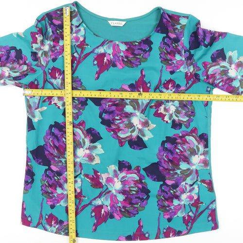 Marks and Spencer Womens Multicoloured Floral Jersey T-Shirt Size 12