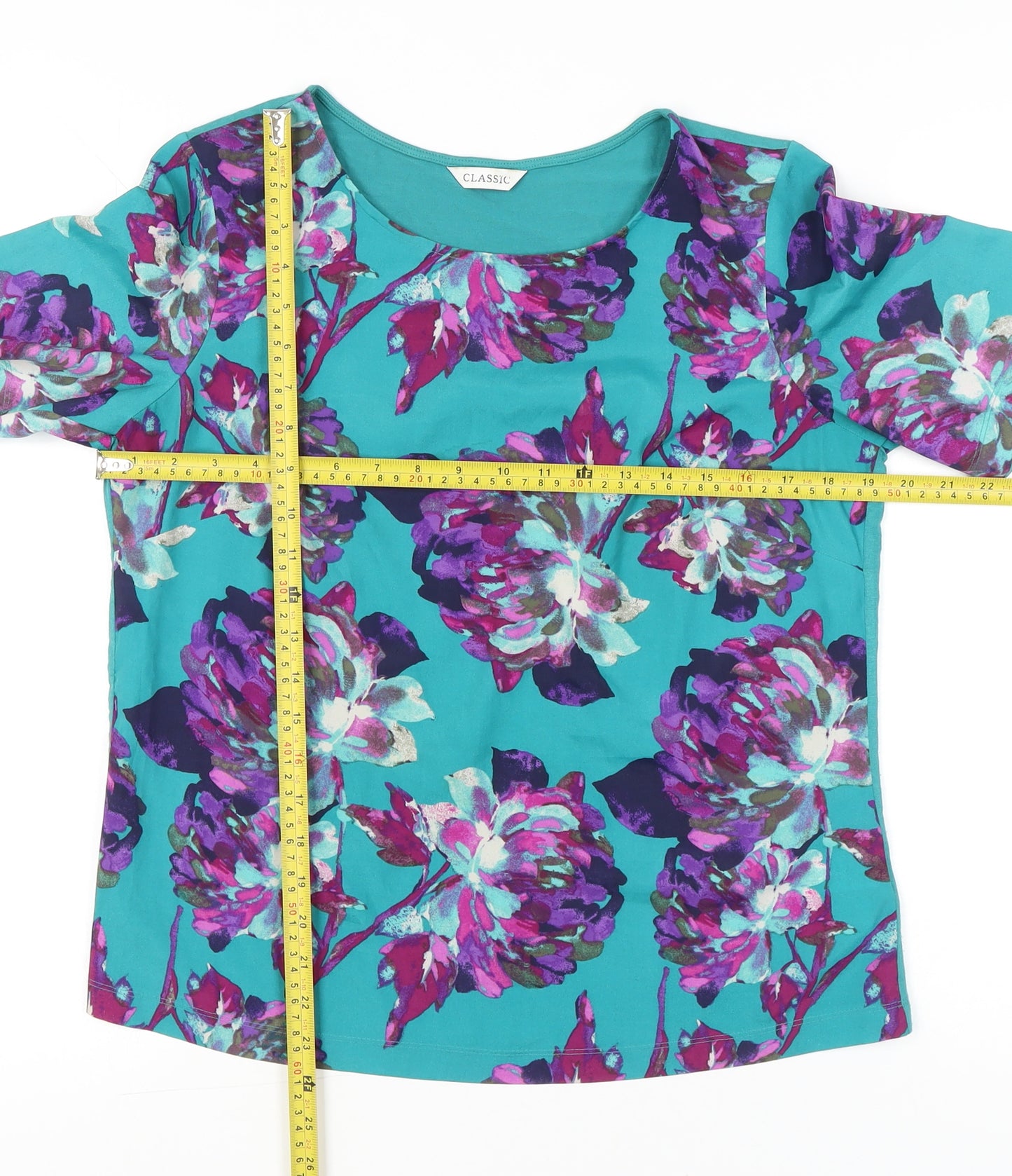 Marks and Spencer Womens Multicoloured Floral Jersey T-Shirt Size 12