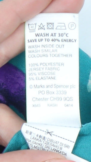 Marks and Spencer Womens Multicoloured Floral Jersey T-Shirt Size 12
