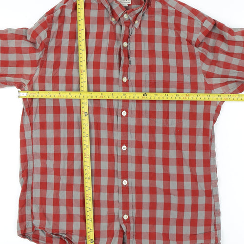 J.Crew Men's Red Check Button-Up Casual Shirt Size S Regular Fit