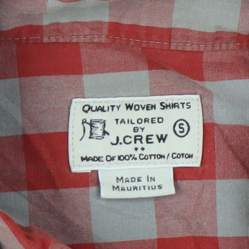 J.Crew Men's Red Check Button-Up Casual Shirt Size S Regular Fit
