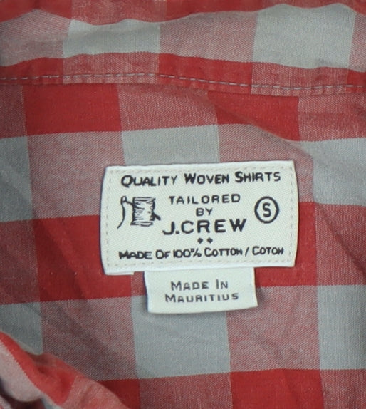 J.Crew Men's Red Check Button-Up Casual Shirt Size S Regular Fit