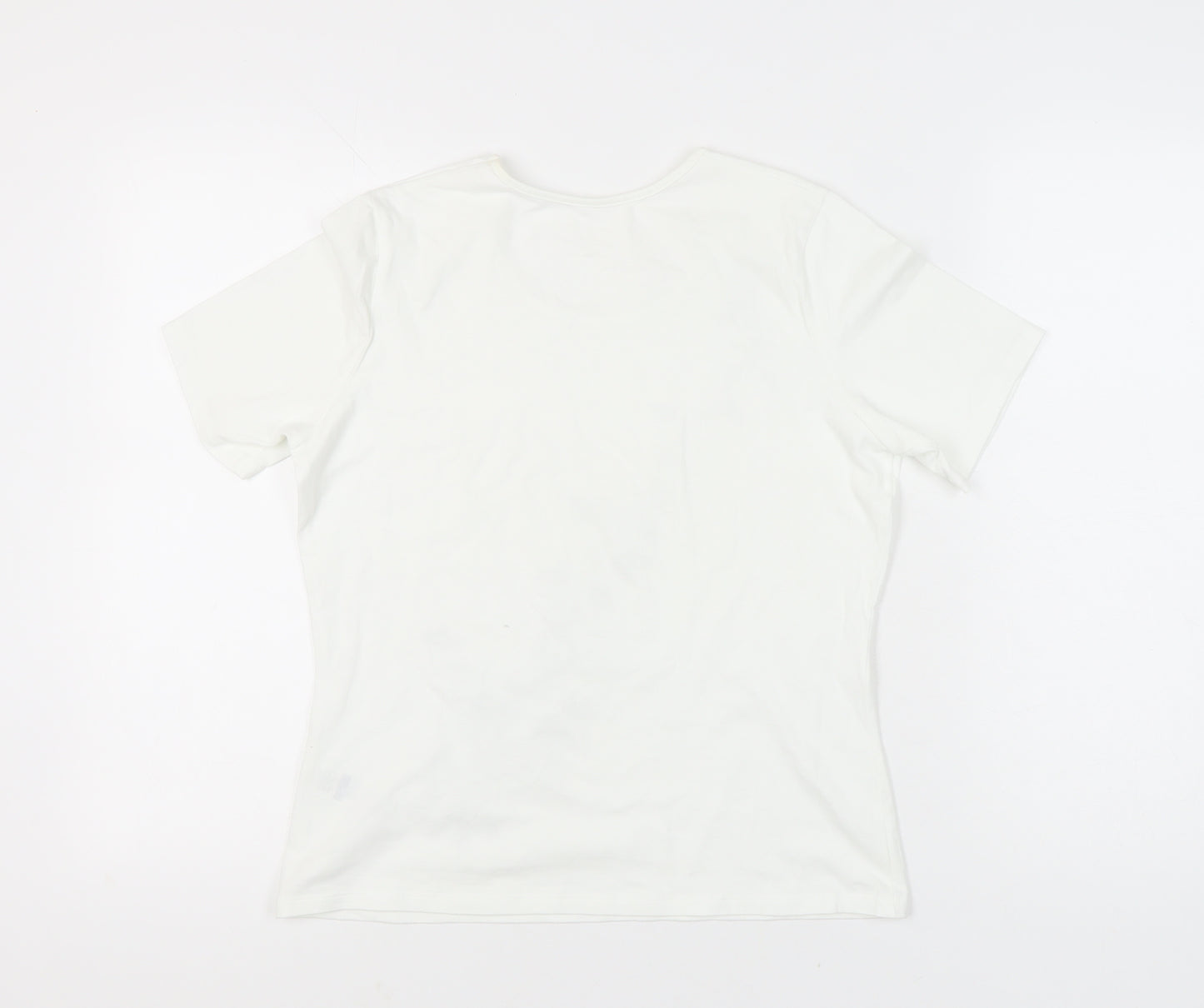 Marks and Spencer Women's White Sequin Floral T-Shirt UK 14