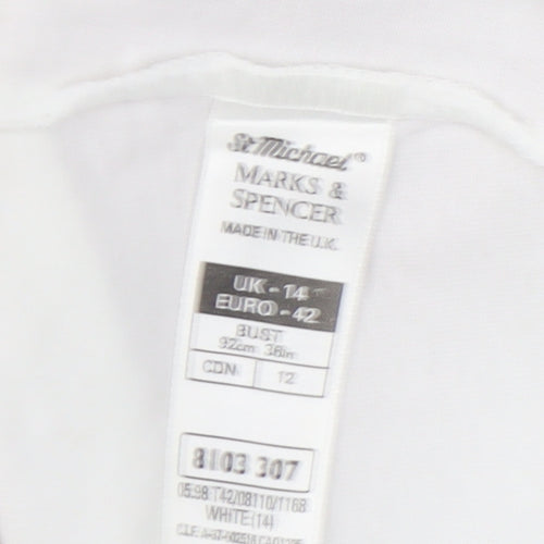 Marks and Spencer Women's White Sequin Floral T-Shirt UK 14