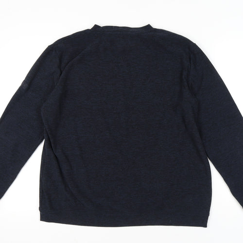 Regatta Men’s Blue Long Sleeve Polyester Crew Neck T-Shirt Size L