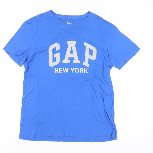GAP Men's Blue Graphic Logo T-Shirt Size M Crew Neck Cotton